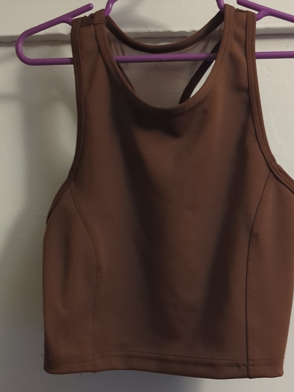 Sloggi Chocolate Brown High Neck Crop Tank